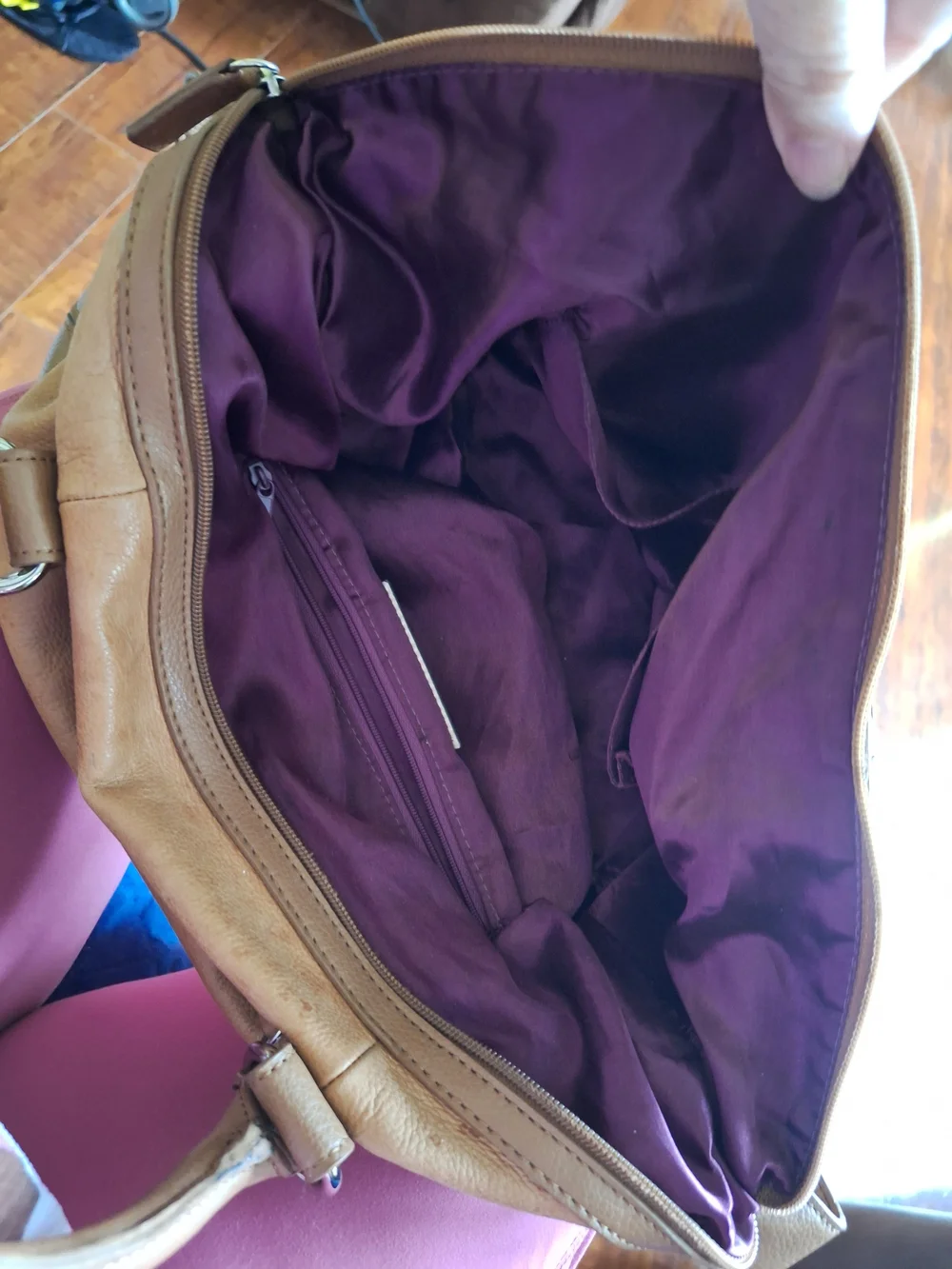 Worthington Brown Leather Satchel Handbag